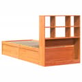 Miniatyrbilde 8 av 11: vidaXL Sengeramme uten madrass voksbrun 75x190 cm heltre furu