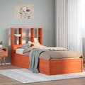 Miniatyrbilde 2 av 11: vidaXL Sengeramme uten madrass voksbrun 75x190 cm heltre furu