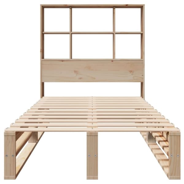 vidaXL Seng med bokhylle uten madrass 90x200 cm heltre