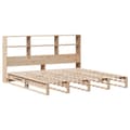 Miniatyrbilde 4 av 11: vidaXL Seng med bokhylle uten madrass 200x200 cm heltre