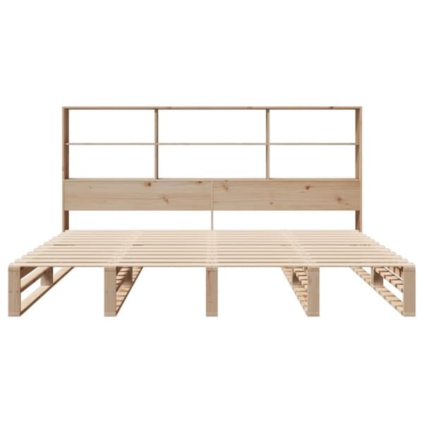 vidaXL Seng med bokhylle uten madrass 200x200 cm heltre