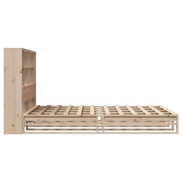 vidaXL Seng med bokhylle uten madrass 140x190 cm heltre