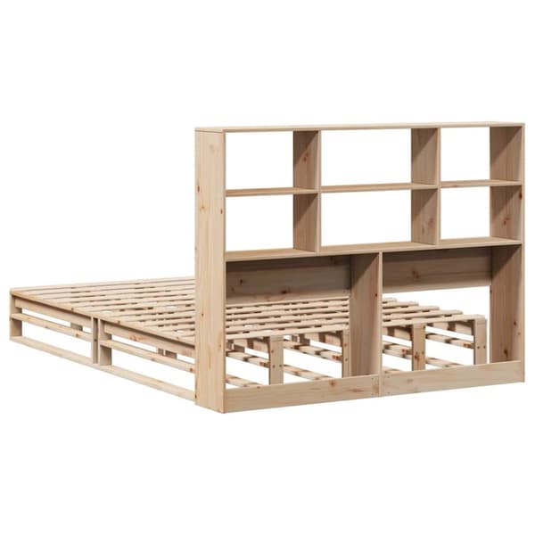 vidaXL Seng med bokhylle uten madrass 140x190 cm heltre
