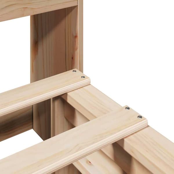 vidaXL Seng med bokhylle uten madrass 140x190 cm heltre