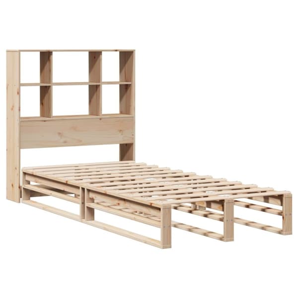 vidaXL Seng med bokhylle uten madrass 75x190 cm heltre