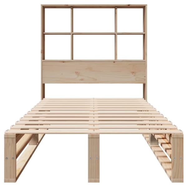vidaXL Seng med bokhylle uten madrass 75x190 cm heltre
