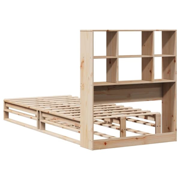 vidaXL Seng med bokhylle uten madrass 75x190 cm heltre