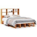Miniatyrbillede 1 af 11: vidaXL seng med reol uden madras 135x190 cm massivt træ brun
