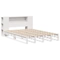 Miniatyrbilde 4 av 11: vidaXL Seng med bokhylle uten madrass hvit 140x200 cm heltre