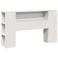 Miniatyrbilde 5 av 11: vidaXL Seng med bokhylle uten madrass hvit 140x200 cm heltre