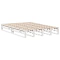 Miniatyrbilde 7 av 11: vidaXL Seng med bokhylle uten madrass hvit 140x200 cm heltre