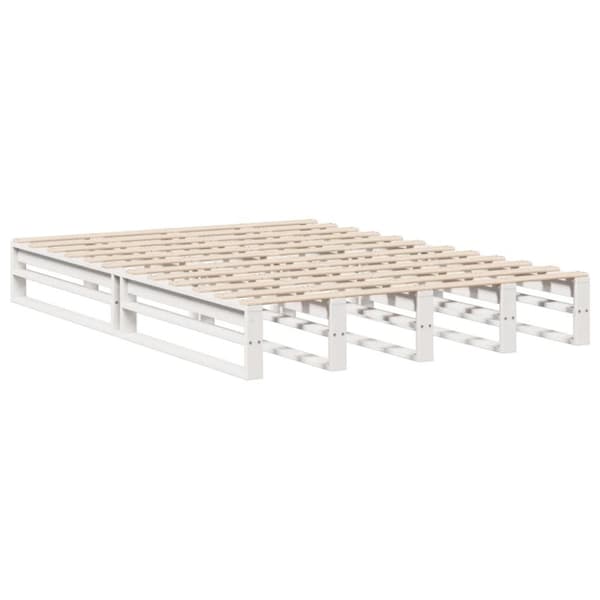vidaXL Seng med bokhylle uten madrass hvit 140x200 cm heltre