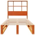 Miniatyrbilde 5 av 11: vidaXL Seng med bokhylle uten madrass voksbrun 100x200 cm heltre