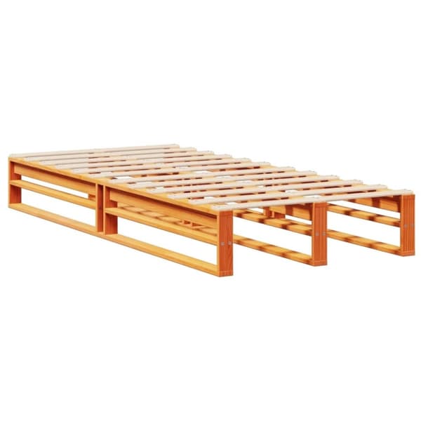vidaXL Seng med bokhylle uten madrass voksbrun 100x200 cm heltre