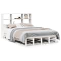 Miniatyrbilde 3 av 11: vidaXL Seng med bokhylle uten madrass hvit 160x200 cm heltre