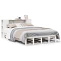 Miniatyrbilde 3 av 11: vidaXL Seng med bokhylle uten madrass hvit 140x190 cm heltre