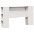 Miniatyrbilde 5 av 11: vidaXL Seng med bokhylle uten madrass hvit 140x190 cm heltre