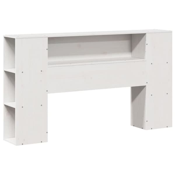 vidaXL Seng med bokhylle uten madrass hvit 140x190 cm heltre