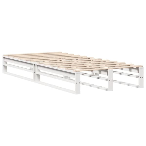 vidaXL Seng med bokhylle uten madrass hvit 90x190 cm heltre