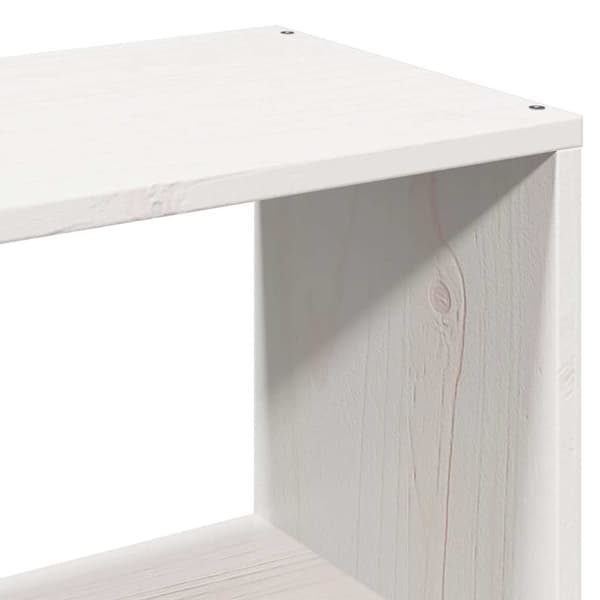 vidaXL Seng med bokhylle uten madrass hvit 90x190 cm heltre