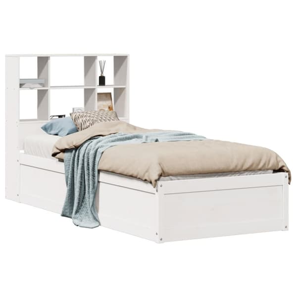 vidaXL sengeramme uden madras 90x190 cm massivt fyrretræ hvid