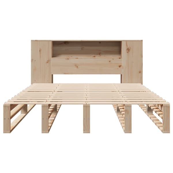 vidaXL Seng med bokhylle uten madrass 140x190 cm heltre