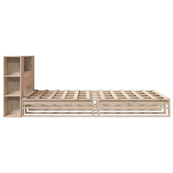 vidaXL Seng med bokhylle uten madrass 140x190 cm heltre