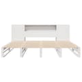 Miniatyrbilde 6 av 11: vidaXL Seng med bokhylle uten madrass hvit 200x200 cm heltre