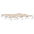 Miniatyrbilde 7 av 11: vidaXL Seng med bokhylle uten madrass hvit 200x200 cm heltre