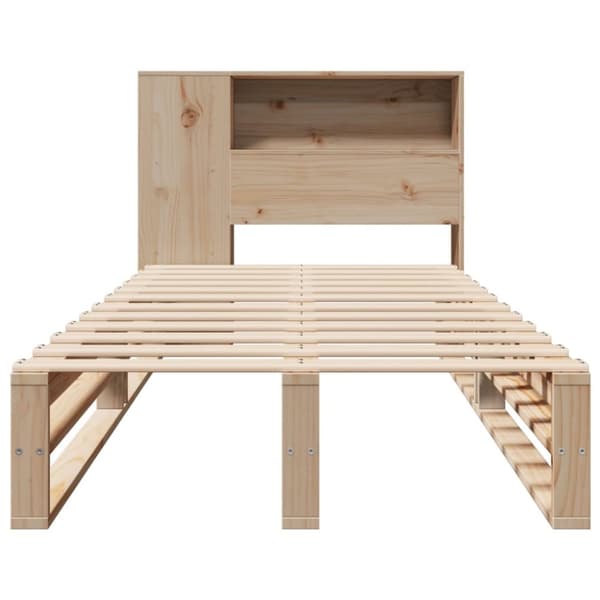 vidaXL Seng med bokhylle uten madrass 90x190 cm heltre