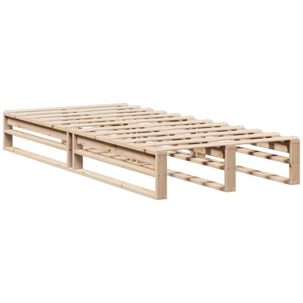 vidaXL Seng med bokhylle uten madrass 90x190 cm heltre