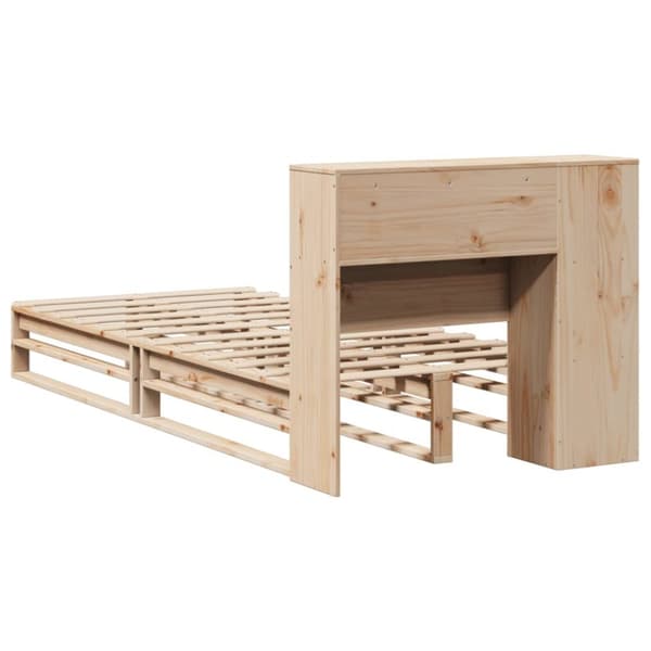 vidaXL Seng med bokhylle uten madrass 90x190 cm heltre