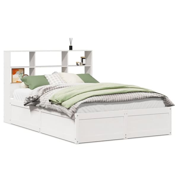 vidaXL Sengeramme uten madrass hvit 120x190 cm heltre furu