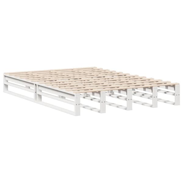 vidaXL Seng med bokhylle uten madrass hvit 150x200 cm heltre