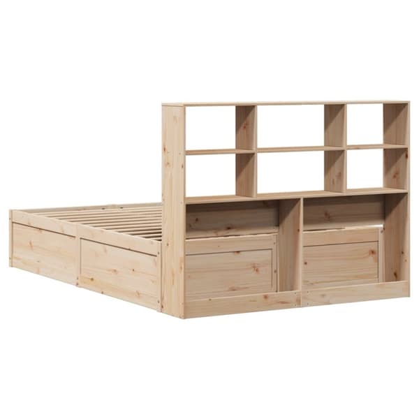 vidaXL Sängram utan madrass 135x190 cm massiv furu