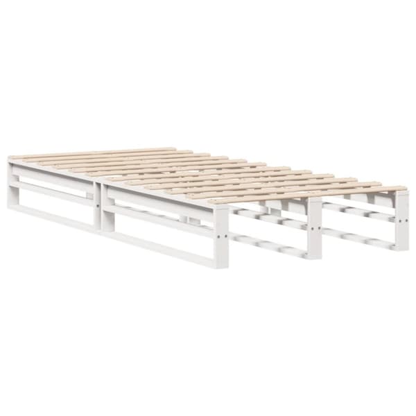vidaXL Seng med bokhylle uten madrass hvit 90x200 cm heltre