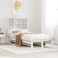 Miniatyrbilde 2 av 11: vidaXL Seng med bokhylle uten madrass hvit 90x200 cm heltre