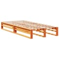 Miniatyrbilde 6 av 11: vidaXL Seng med bokhylle uten madrass voksbrun 90x190 cm heltre