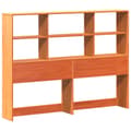 Miniatyrbilde 7 av 11: vidaXL Seng med bokhylle uten madrass voksbrun 140x200 cm heltre