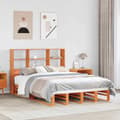Miniatyrbilde 2 av 11: vidaXL Seng med bokhylle uten madrass voksbrun 140x200 cm heltre