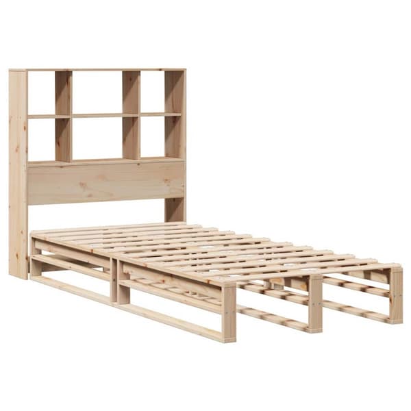 vidaXL Seng med bokhylle uten madrass 90x190 cm heltre