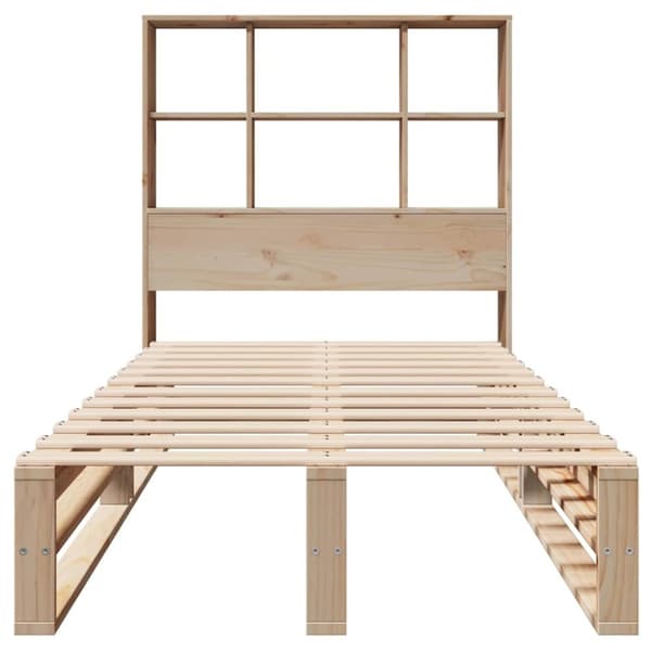 vidaXL Seng med bokhylle uten madrass 90x190 cm heltre