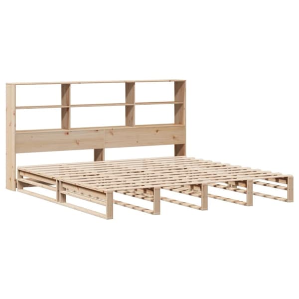 vidaXL Seng med bokhylle uten madrass 180x200 cm heltre