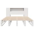 Miniatyrbilde 6 av 11: vidaXL Seng med bokhylle uten madrass hvit 120x200 cm heltre