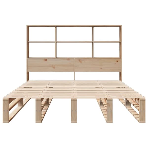vidaXL Seng med bokhylle uten madrass 120x200 cm heltre