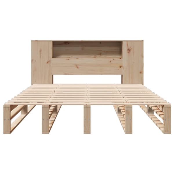 vidaXL Seng med bokhylle uten madrass 150x200 cm heltre