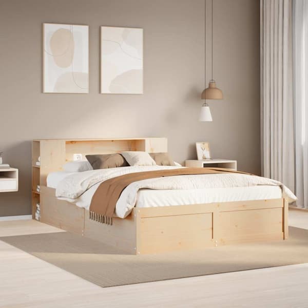 vidaXL sengeramme uden madras 140x200 cm massivt fyrretræ