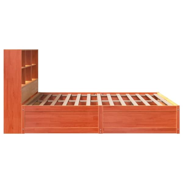 vidaXL sengeramme uden madras 200x200 cm massivt fyrretræ gyldenbrun