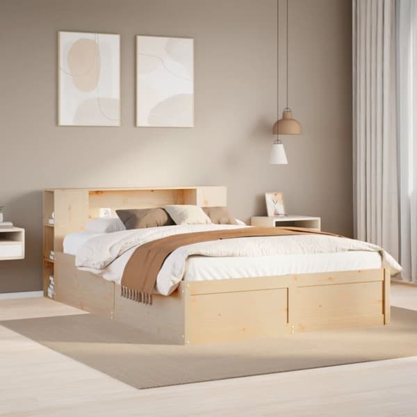 vidaXL sengeramme uden madras 140x190 cm massivt fyrretræ