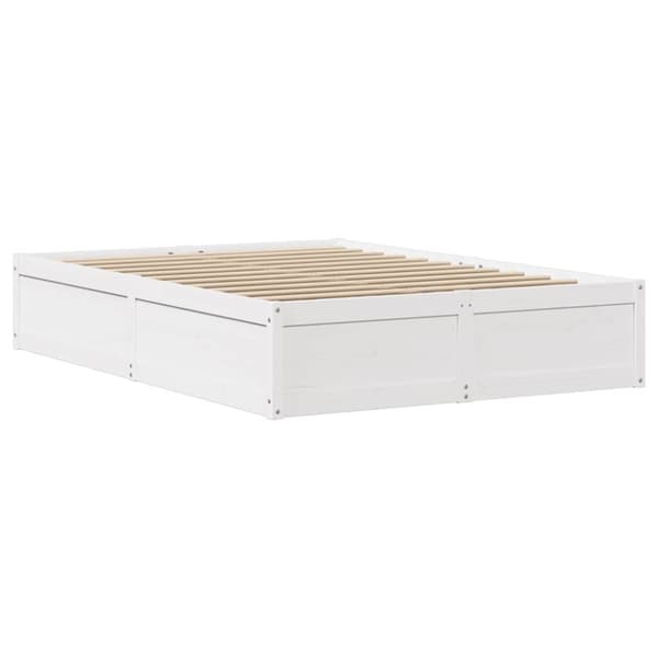 vidaXL Sengeramme uten madrass hvit 120x200 cm heltre furu